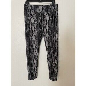 Snake Print Scrunch Butt Leggings - Black & Gray XL